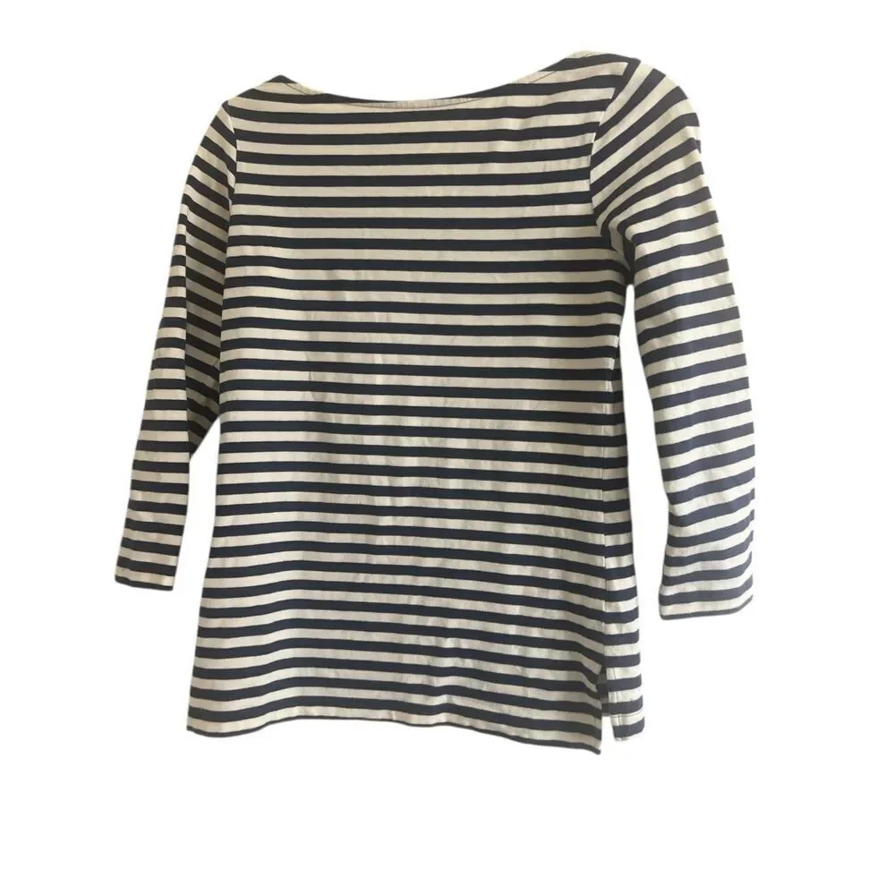 ✨Kate Spade Blue & White Striped Long Sleeve Wheaton Casual Sz Small Top✨